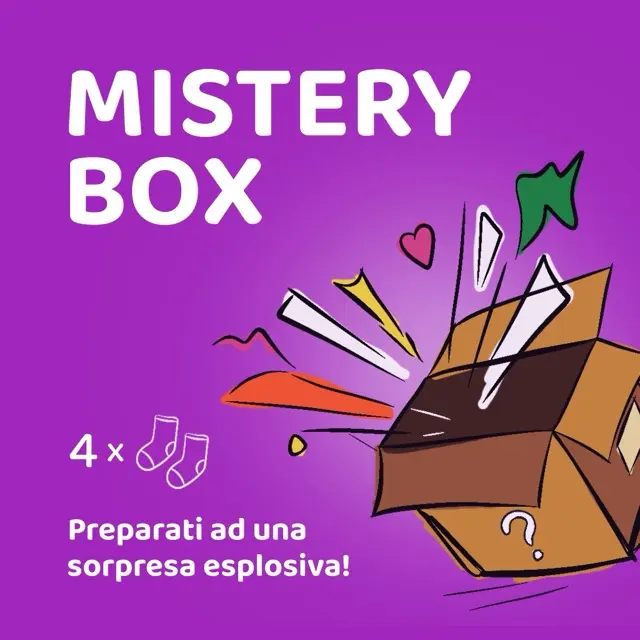 Bellow box a sorpresa calzini colorati e originali, in cotone bio